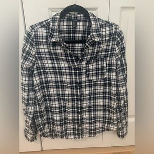 Black & white plaid button up